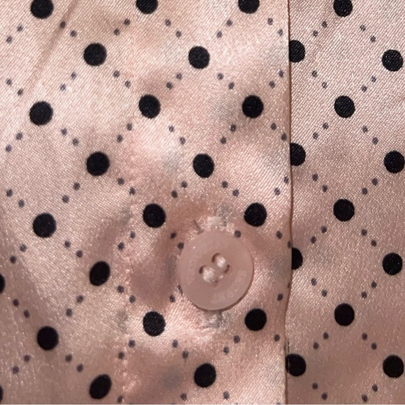EUC Victoria’s Secret Black Polka Dot Long Sleeve Pink Pajama Pants Set Medium - Picture 15 of 15